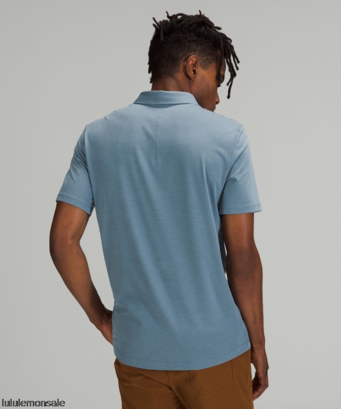 Lululemon Verkauf DELULU741 | Evolution Kurzarm Poloshirt River Blue